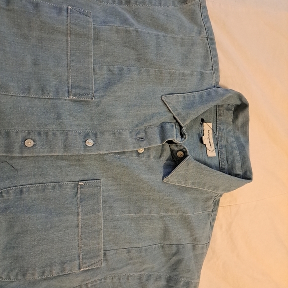 Banana Republic Utility Mini Shirtdress Light Blue 2025 Season EUC ButtonFront L - Picture 6 of 7